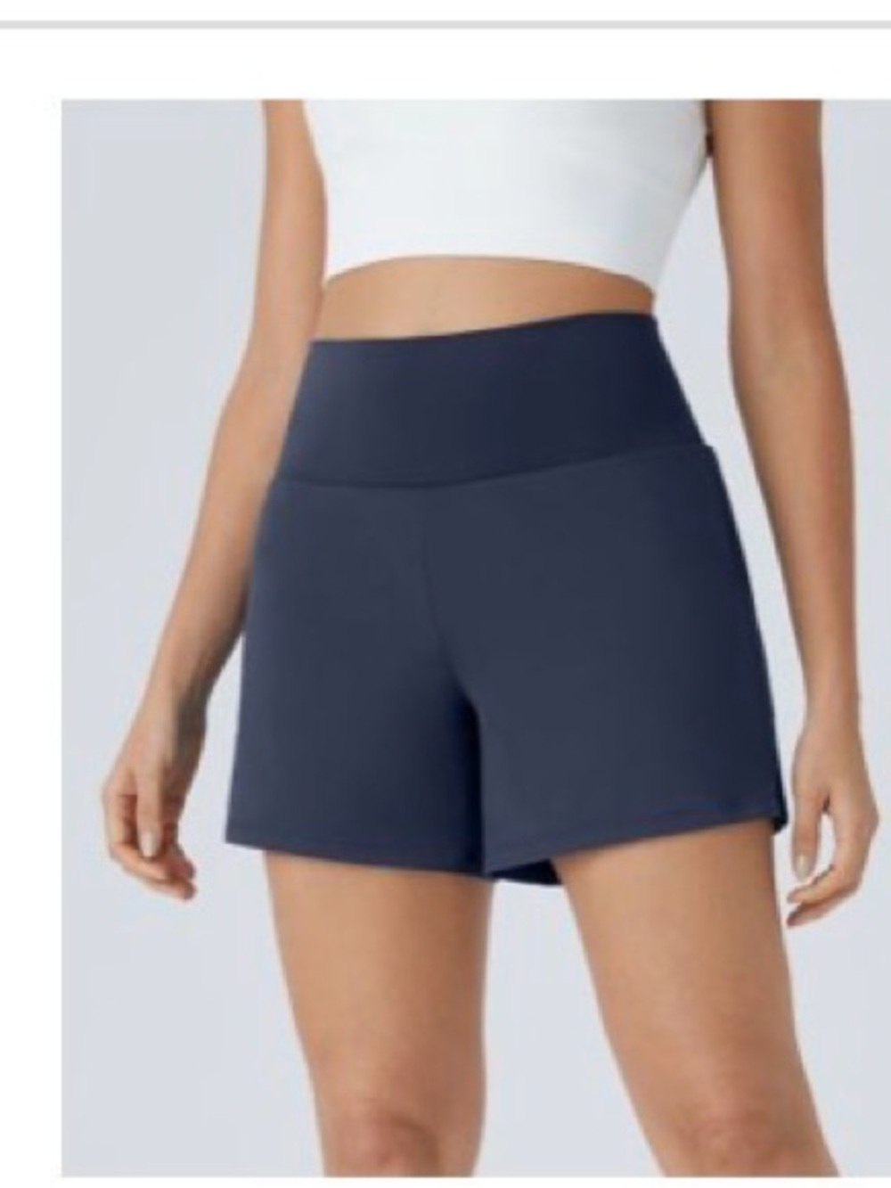 HALARA Deep Navy High-Waist Athletic Shorts